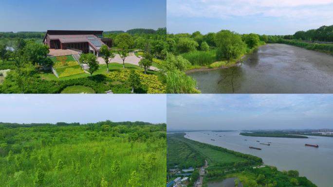 南京长江新济州岛湿地公园航拍