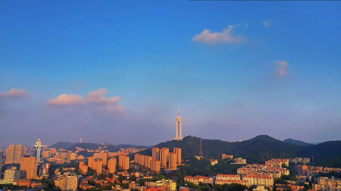 人民广场夕阳晚霞延时