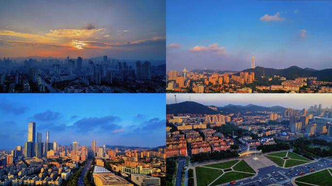 人民广场夕阳晚霞延时