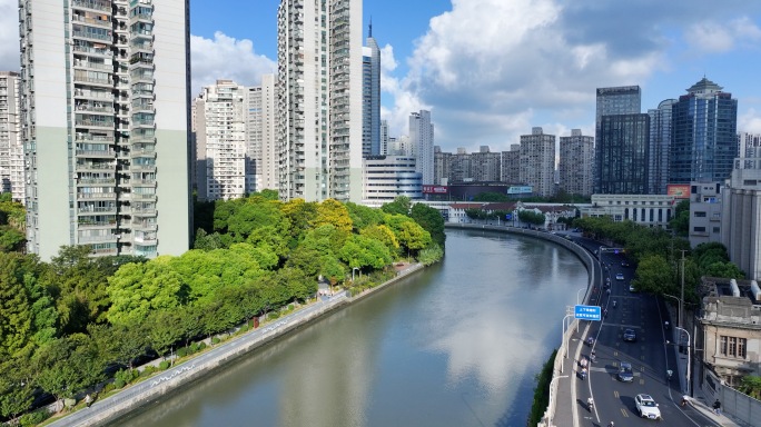 上海苏州河航拍