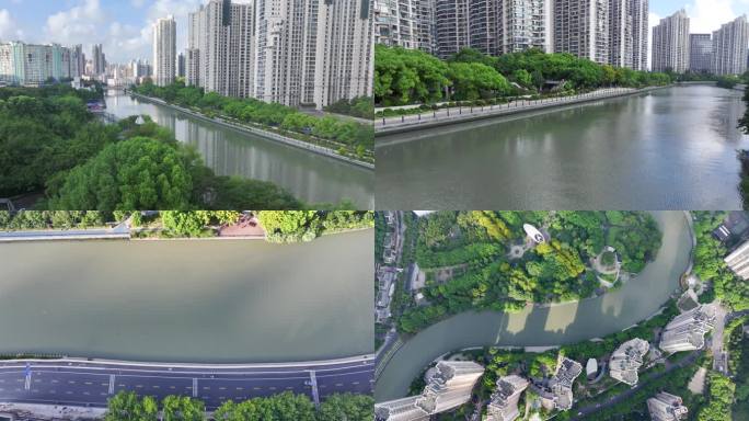 上海苏州河航拍
