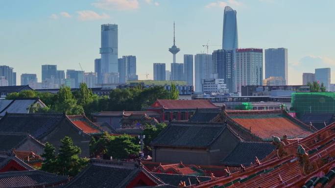 中国辽宁省沈阳市沈阳故宫航拍