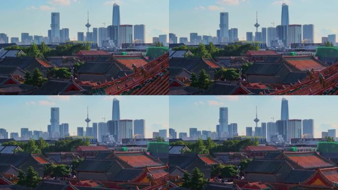 中国辽宁省沈阳市沈阳故宫航拍