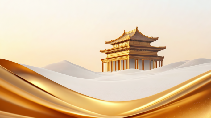 金属丝带 古建筑 中国风 古风背景 中式