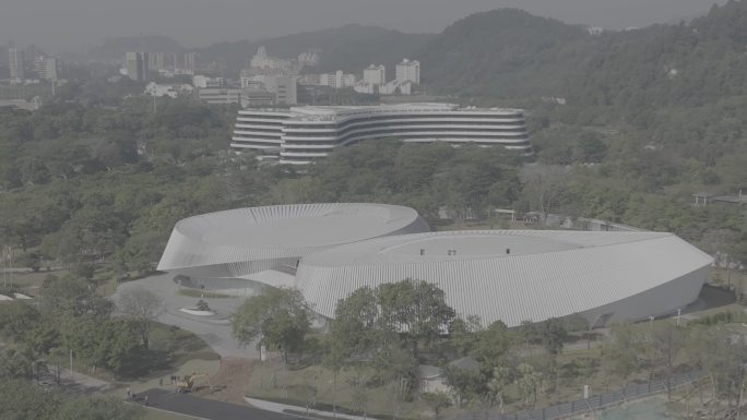 广州南沙湾滨海会议中心航拍素材