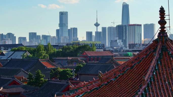 中国辽宁省沈阳市沈阳故宫航拍