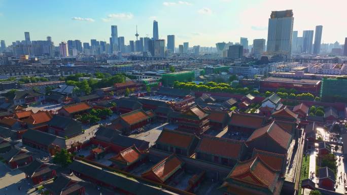 中国辽宁省沈阳市沈阳故宫航拍