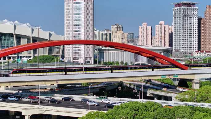 徐汇漕溪北路立交-地铁驶过