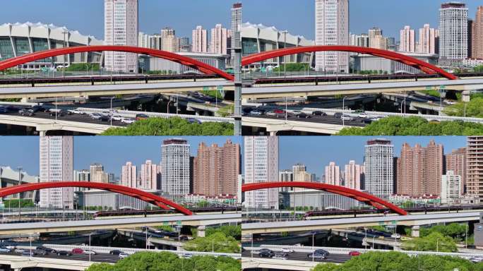 徐汇漕溪北路立交-地铁驶过