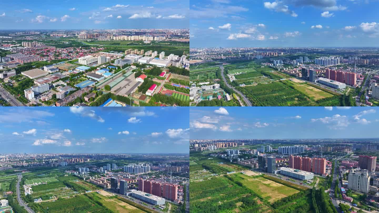 航拍石家庄鹿泉街景城市