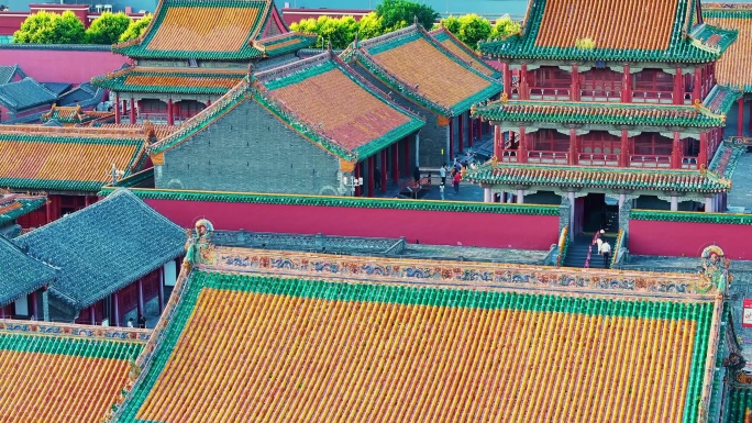 中国辽宁省沈阳市沈阳故宫航拍