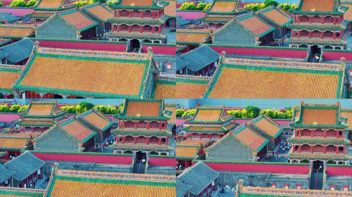 中国辽宁省沈阳市沈阳故宫航拍