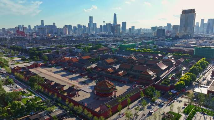 中国辽宁省沈阳市沈阳故宫航拍