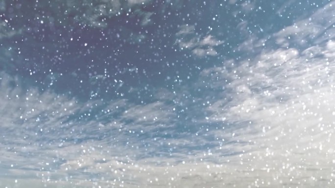 天空延时下雪的天气在蓝天bg -循环视频