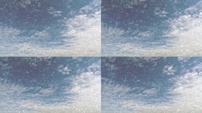 天空延时下雪的天气在蓝天bg -循环视频