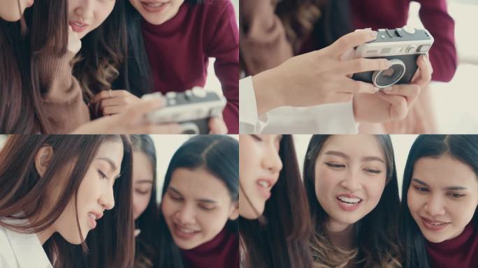 亚洲女性朋友们在轻松的家中偷拍。