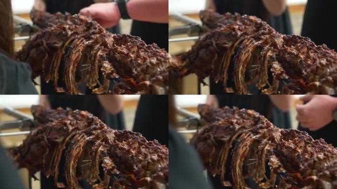 饭店吃饭 烤全羊 吃羊肉 聚餐 烤羊