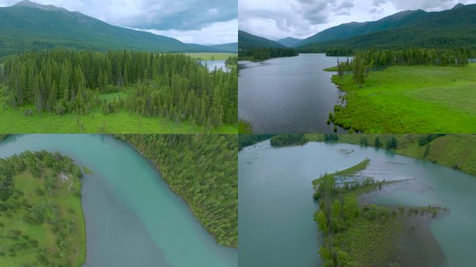 新疆阿勒泰喀纳斯湖景区卧龙湾神仙湾月亮湾