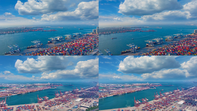 青岛港延时航拍