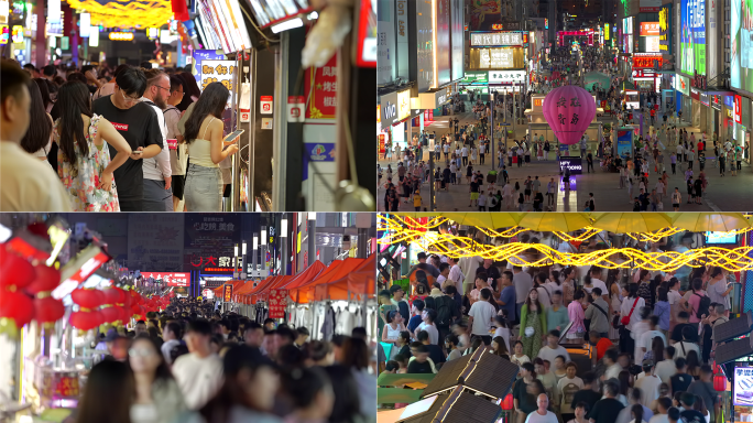 台东步行街美食街商业街夜景