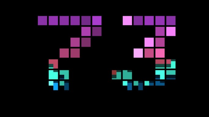 复古风格的73像素，alpha通道的73像素