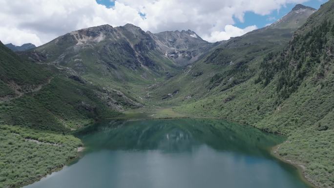 川西风光山川湖海蓝天白云高山自然风光航拍