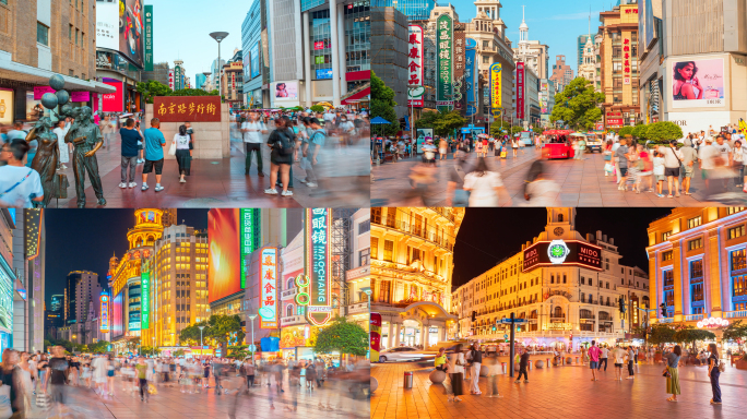 上海南京路步行街人流