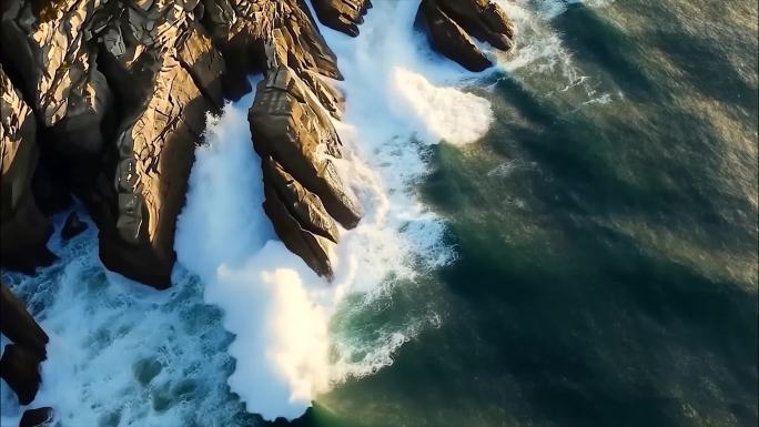 fpv大海海洋海浪海边沙滩大气震撼海水特