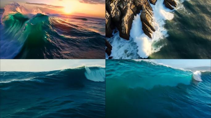 fpv大海海洋海浪海边沙滩大气震撼海水特