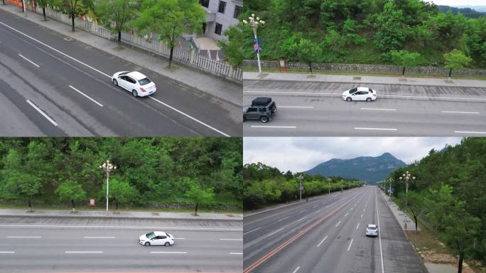 公路上行驶的汽车