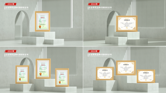 高端简洁企业专利荣誉证书展示
