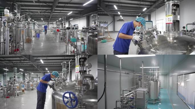 化工厂空镜  员工检查 工人检查车间