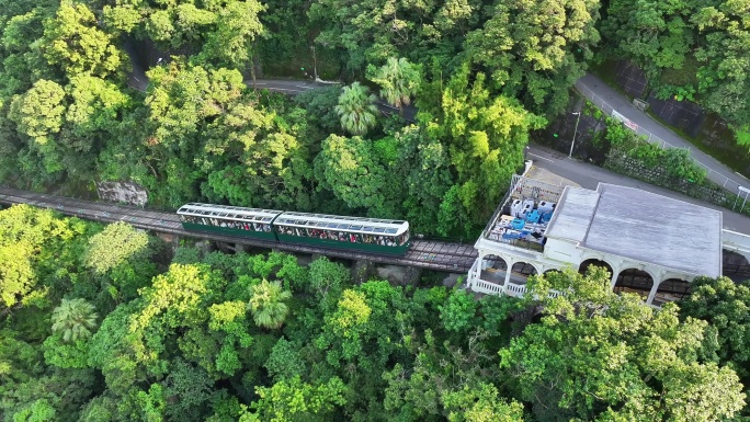 4k香港太平山观光车缆车