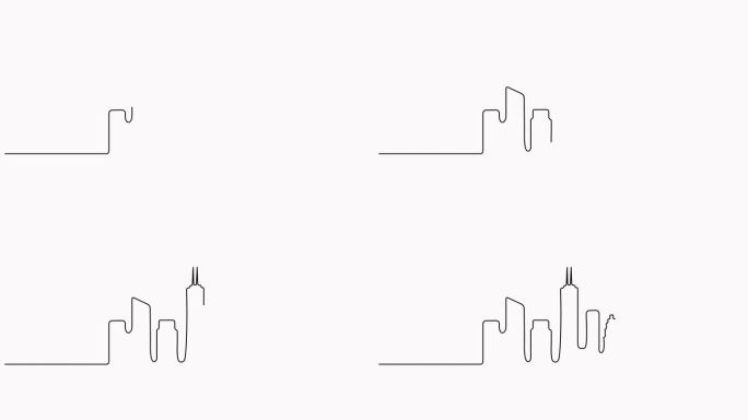 连续线建筑动画视频。