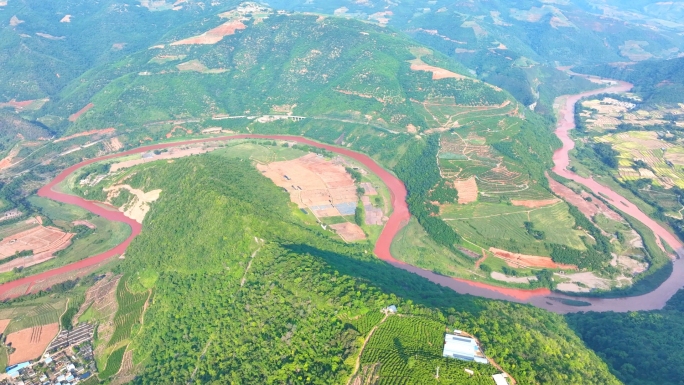 红河第一湾 河水山脉航拍合集