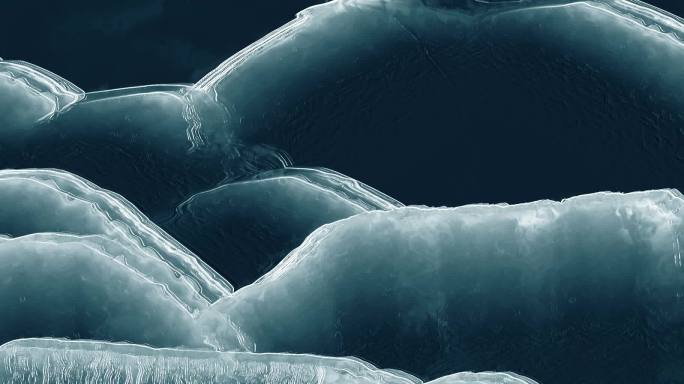 【横版宽屏】鸟瞰海浪沿着海岸艺术海洋