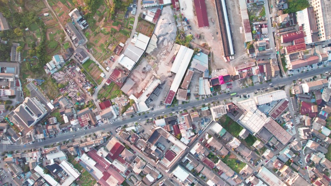 中国浙江宁波宁海西店小镇街道建筑风景航拍