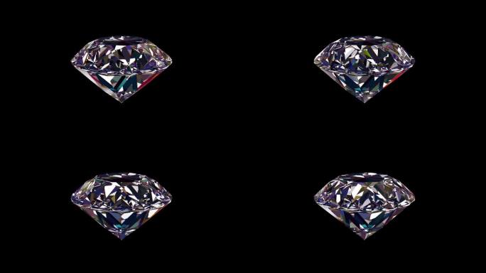 美丽闪闪发光的旋转钻石切面。循环抽象背景。