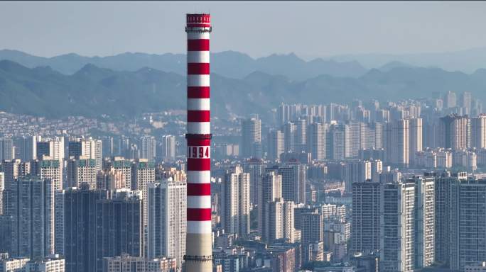 重庆黄桷坪九龙坡发电厂大烟囱