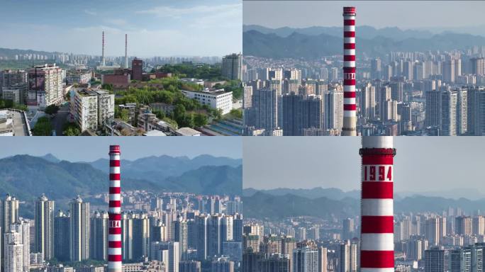 重庆黄桷坪九龙坡发电厂大烟囱