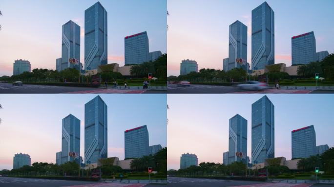4K 江门 地标建筑高楼延时万达发展大道