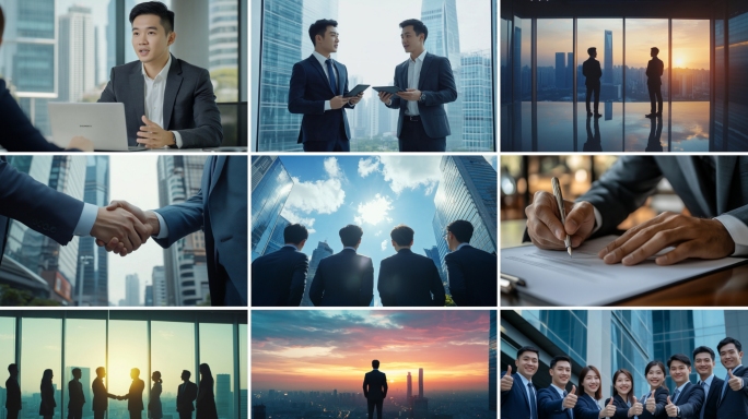 商务合作商务人士商务签约商务握手商务办公
