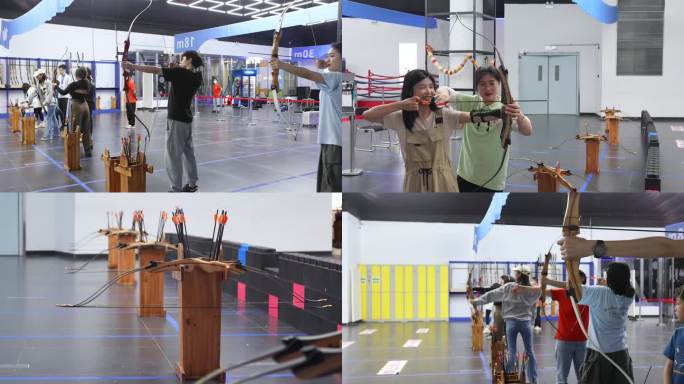 室内射箭馆重庆际华园射箭馆视频素材