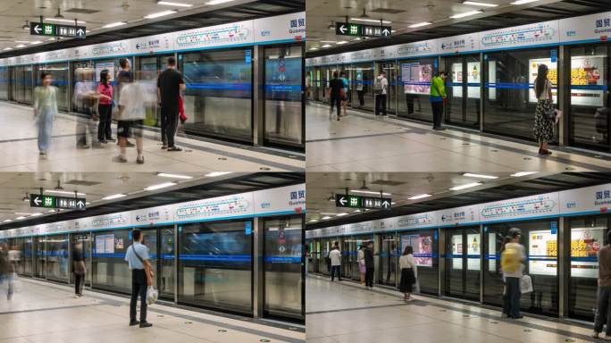 【4K超清】北京地铁上下班忙碌人群延时