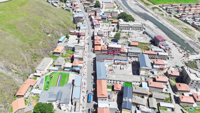 4K四川甘孜康定塔公镇航拍