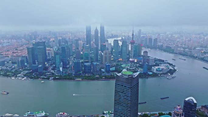 上海台风暴风雨来临前黑云压城航拍