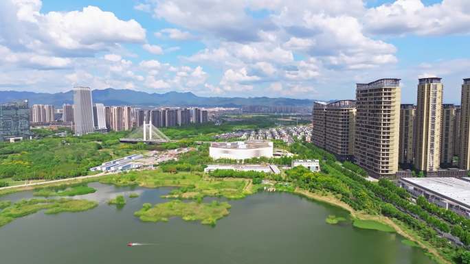 义乌城市航拍空镜