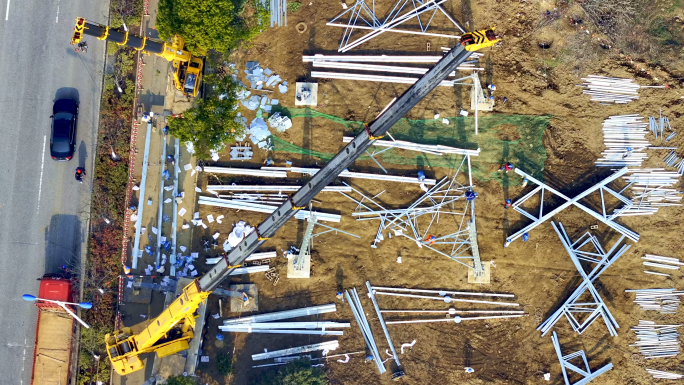 电网/输电线路/电网建设/立塔作业