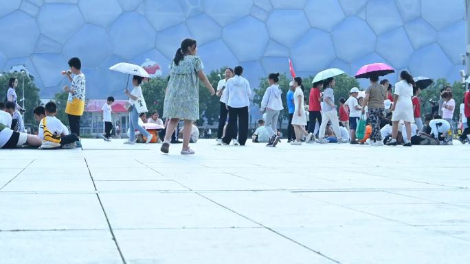 鸟巢，水立方，人流延时