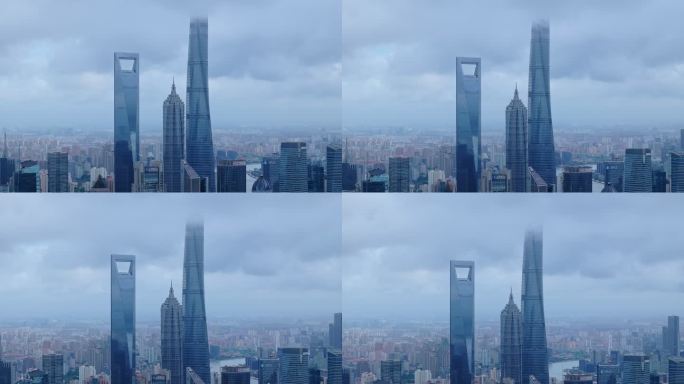 上海台风暴风雨来临前黑云压城航拍